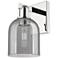Arcadia Bella 11" High Polished Nickel Sconce With Light Smoke Shade