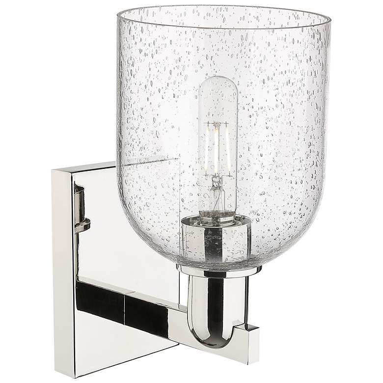 Image 2 Arcadia Bella 11" High Polished Nickel Sconce With Seedy Shade more views