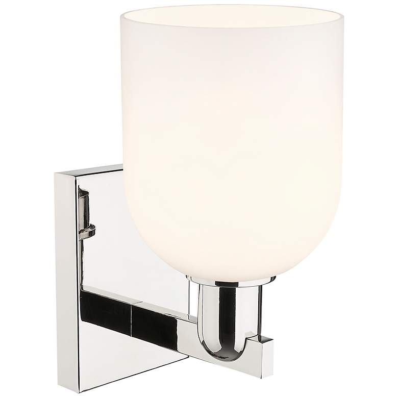 Image 2 Arcadia Bella 11" High Polished Nickel Sconce With White Shade more views