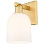 1_Arcadia Bella 11" High Satin Gold Sconce With White Shade