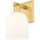 Arcadia Bella 11" High Satin Gold Sconce With White Shade