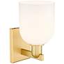 2_Arcadia Bella 11" High Satin Gold Sconce With White Shade more views