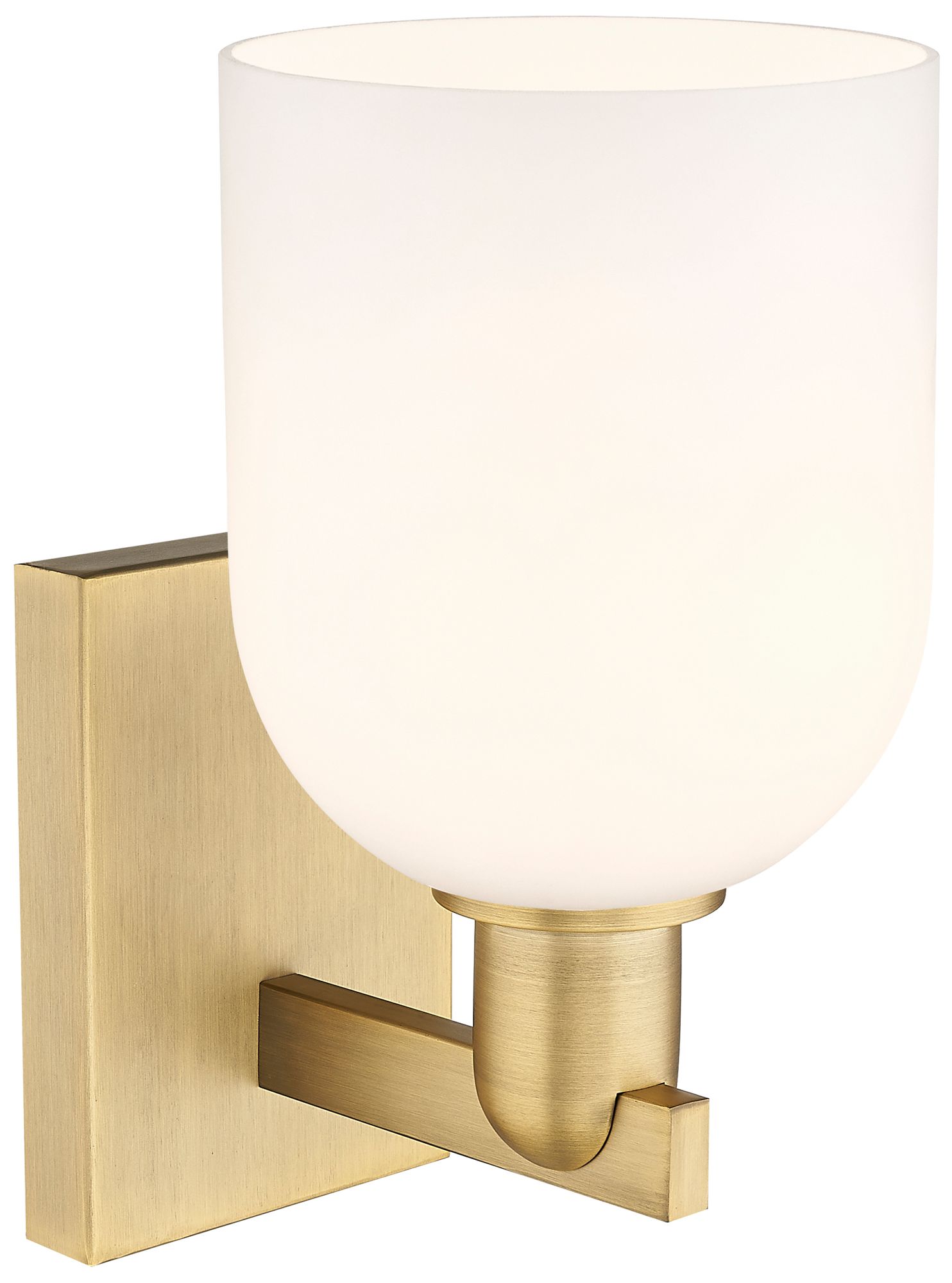Image 2 Arcadia Bella 11" High Brushed Brass Sconce With White Shade more views