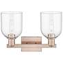2_Arcadia Bella 17"W 2 Light Antique Copper Bath Light With Clear Shade more views