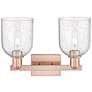 2_Arcadia Bella 17"W 2 Light Antique Copper Bath Light With Seedy Shade more views