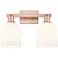 Arcadia Bella 17"W 2 Light Antique Copper Bath Light With White Shade