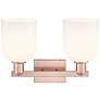 2_Arcadia Bella 17"W 2 Light Antique Copper Bath Light With White Shade more views