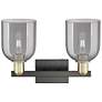 2_Arcadia Bella 17"W 2 Light Black Brass Bath Light w/ Light Smoke Shade more views