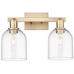 Arcadia Bella 17"W 2 Light Bronze Vanity Light w/ Clear Shade