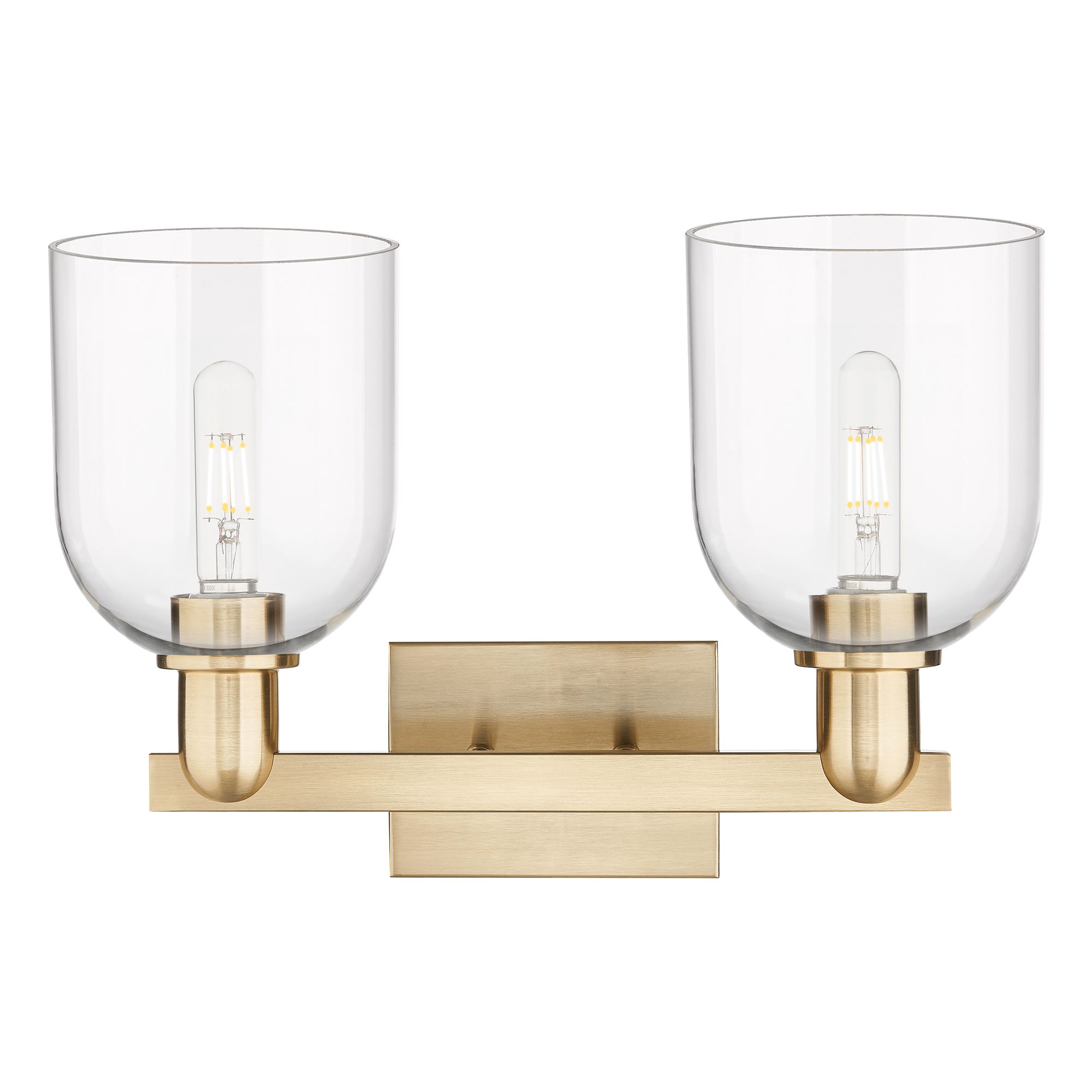 Image 2 Arcadia Bella 17"W 2 Light Bronze Vanity Light w/ Clear Shade more views