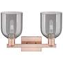 2_Arcadia Bella 17"W 2 Light Copper Vanity Light With Light Smoke Shade more views