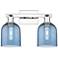 Arcadia Bella 17"W 2 Light Polished Chrome Bath Light With Blue Shade