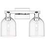 1_Arcadia Bella 17"W 2 Light Polished Chrome Vanity Light w/ Clear Shade
