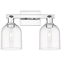 Arcadia Bella 17"W 2 Light Polished Chrome Vanity Light w/ Clear Shade
