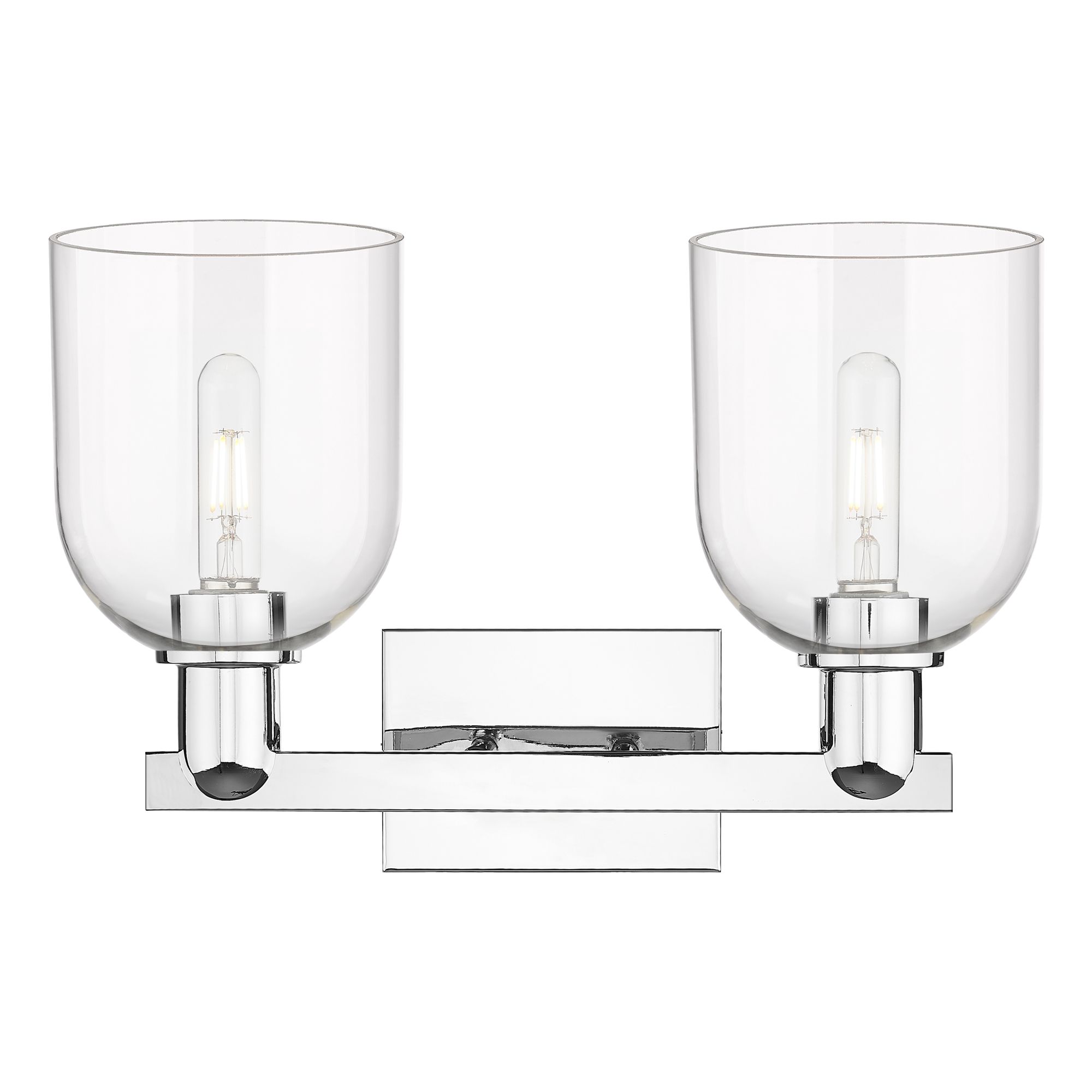 Image 2 Arcadia Bella 17"W 2 Light Polished Chrome Vanity Light w/ Clear Shade more views