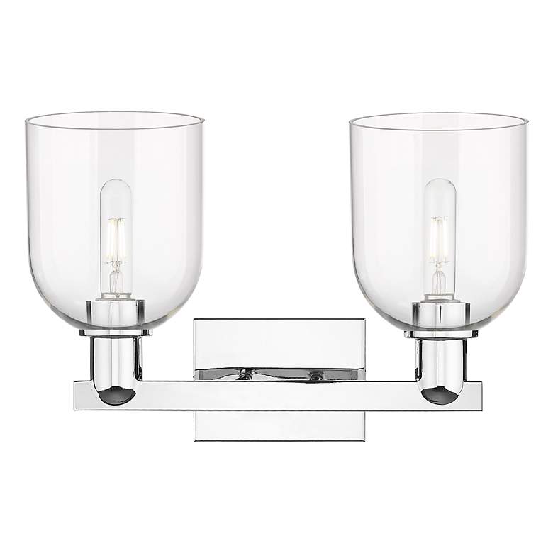 Image 2 Arcadia Bella 17"W 2 Light Polished Chrome Vanity Light w/ Clear Shade more views