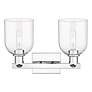 2_Arcadia Bella 17"W 2 Light Polished Chrome Vanity Light w/ Clear Shade more views
