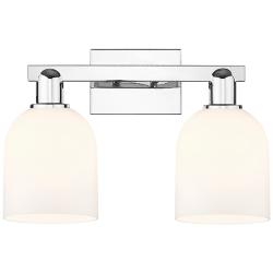 Arcadia Bella 17"W 2 Light Polished Chrome Vanity Light w/ White Shade