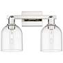 Arcadia Bella 17"W 2 Light Polished Nickel Vanity Light w/ Clear Shade