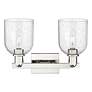 2_Arcadia Bella 17"W 2 Light Polished Nickel Vanity Light w/ Seedy Shade more views