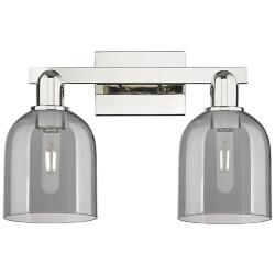 Arcadia Bella 17"W 2-Lt Polished Nickel Vanity w/ Light Smoke Shade