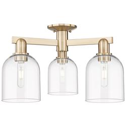 Arcadia Bella 23"W 3 Light Bronze Semi.Flush Mount w/ Clear Shade