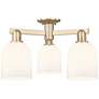 Arcadia Bella 23"W 3 Light Bronze Semi.Flush Mount w/ White Shade
