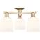 Arcadia Bella 23"W 3 Light Bronze Semi.Flush Mount w/ White Shade