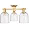 Arcadia Bella 23"W 3 Light Brushed Brass Semi-Flush w/ Seedy Shade