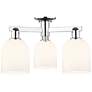 Arcadia Bella 23"W 3 Light Chrome Semi.Flush Mount w/ White Shade