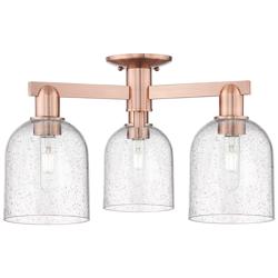 Arcadia Bella 23"W 3 Light Copper Semi.Flush Mount With Seedy Shade