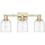 1_Arcadia Bella 25"W 3 Light Antique Brass Vanity Light With Clear Shade