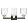 2_Arcadia Bella 25"W 3 Light Black And Brass Vanity Light w/ Seedy Shade more views
