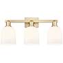 1_Arcadia Bella 25"W 3 Light Bronze Vanity Light w/ White Shade