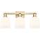 Arcadia Bella 25"W 3 Light Bronze Vanity Light w/ White Shade