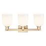 2_Arcadia Bella 25"W 3 Light Bronze Vanity Light w/ White Shade more views