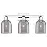 1_Arcadia Bella 25"W 3 Light Chrome Vanity Light w/ Light Smoke Shade