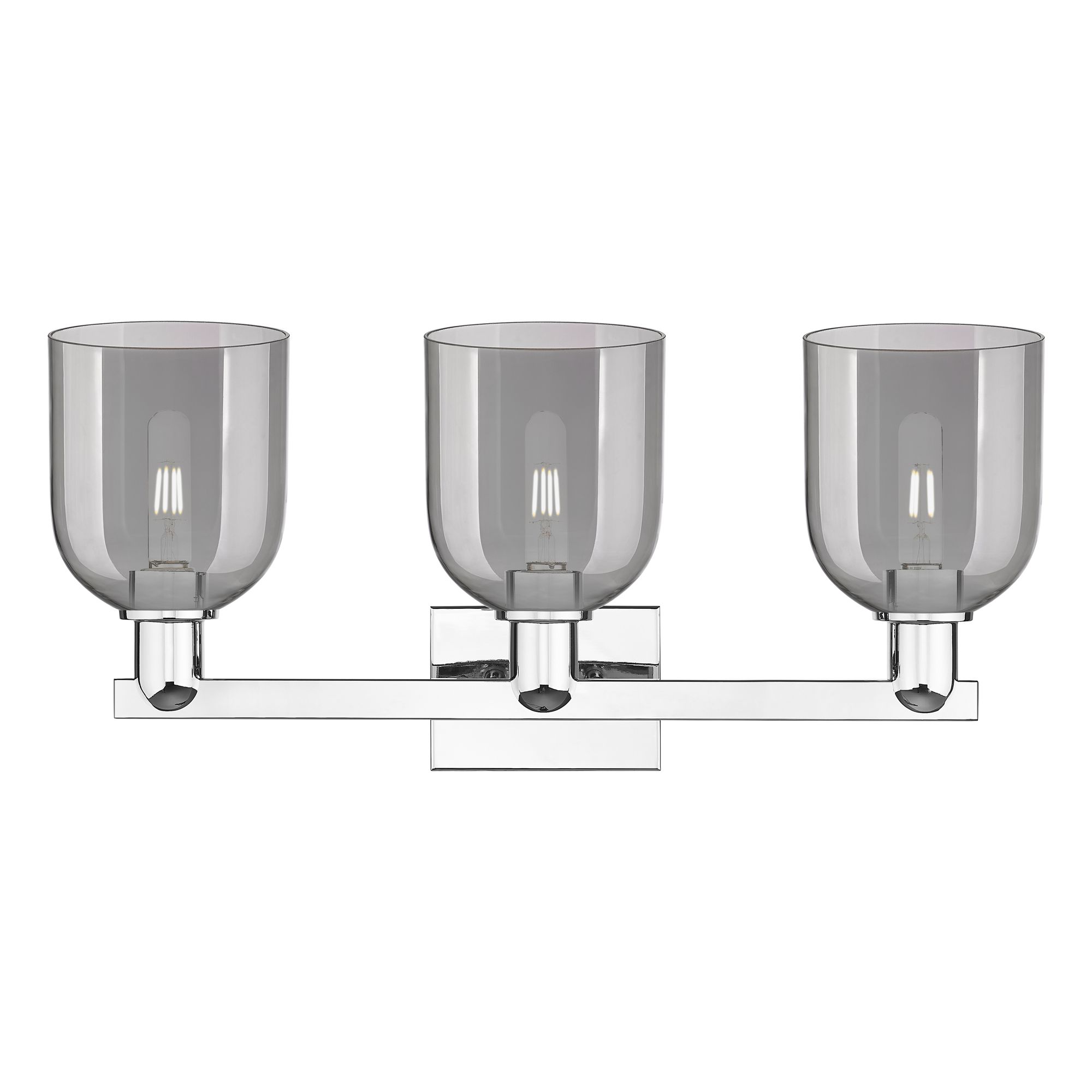 Image 2 Arcadia Bella 25"W 3 Light Chrome Vanity Light w/ Light Smoke Shade more views