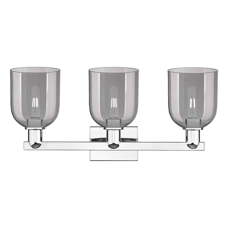Image 2 Arcadia Bella 25"W 3 Light Chrome Vanity Light w/ Light Smoke Shade more views