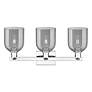 2_Arcadia Bella 25"W 3 Light Chrome Vanity Light w/ Light Smoke Shade more views