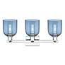 2_Arcadia Bella 25"W 3 Light Polished Chrome Bath Light With Blue Shade more views