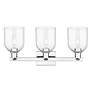 Arcadia Bella 25"W 3 Light Polished Chrome Vanity Light w/ Clear Shade