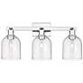 1_Arcadia Bella 25"W 3 Light Polished Chrome Vanity Light w/ Seedy Shade