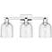Arcadia Bella 25"W 3 Light Polished Chrome Vanity Light w/ Seedy Shade