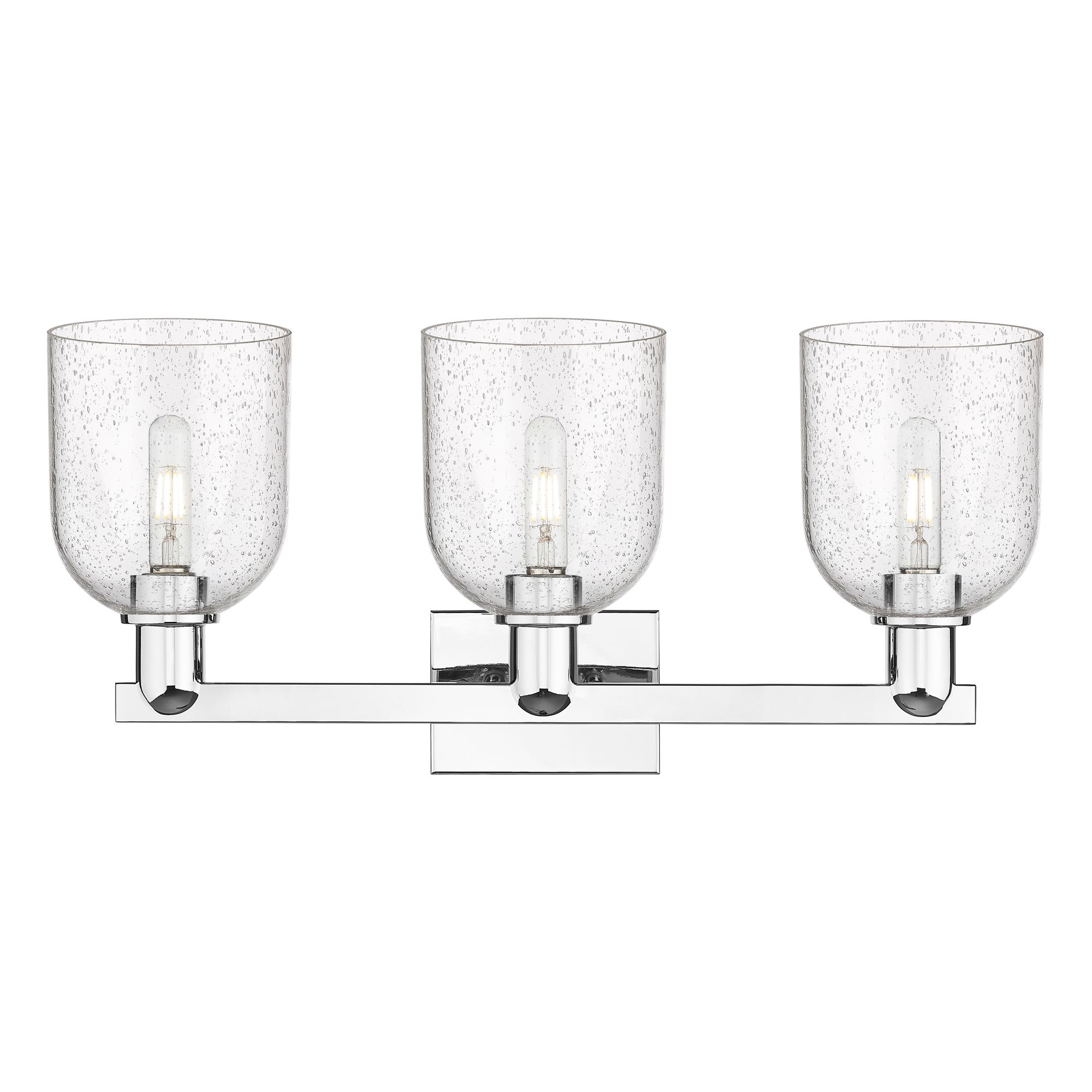 Image 2 Arcadia Bella 25"W 3 Light Polished Chrome Vanity Light w/ Seedy Shade more views