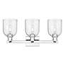 2_Arcadia Bella 25"W 3 Light Polished Chrome Vanity Light w/ Seedy Shade more views