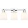 Arcadia Bella 25"W 3 Light Polished Chrome Vanity Light w/ White Shade