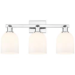 Arcadia Bella 25"W 3 Light Polished Chrome Vanity Light w/ White Shade