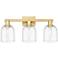 Arcadia Bella 25" Wide 3 Light Satin Gold Bath Light With Clear Shade