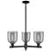 Arcadia Bella 27"W 3 Light Black Stem Chandelier w/ Light Smoke Shade